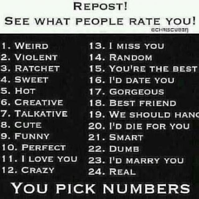 repost and see what people rate you...